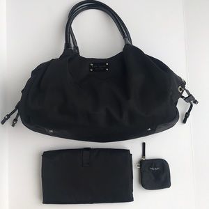 kate spade Stevie diaper baby bag black EUC